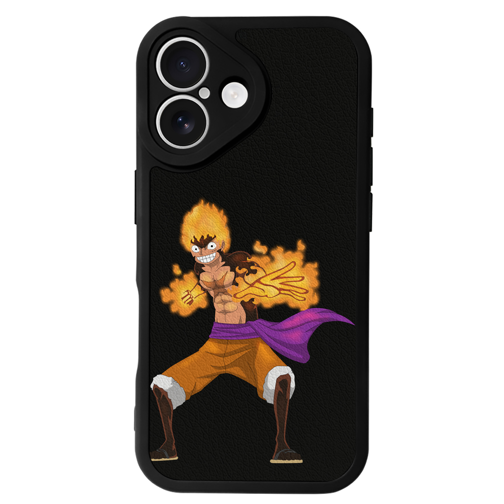 （画像用） ワンピース モンキー・D・ルフィ ONE PIECE Monkey D. Luffy 【iPhone 16シリーズ対応】シリコンスマホケース（レザー調） 材質：シリコン